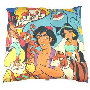 Vtg 90s Disney Aladdin Throw Decorative Pillow Plush 23' x 25' Square Sebastian